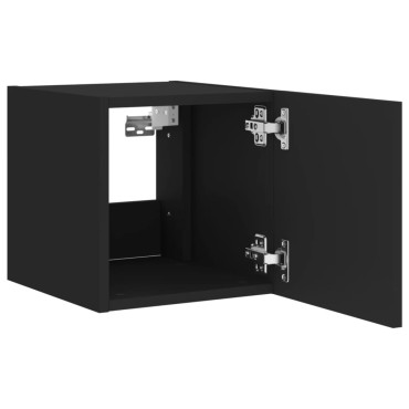 vidaXL Έπιπλο Τοίχου Τηλεόρασης με LED Μαύρο 30,5x35x30cm