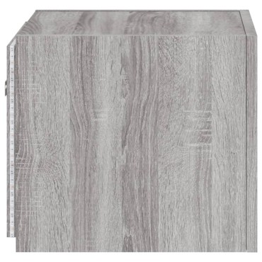 vidaXL Έπιπλα Τοίχου Τηλ. με LED 2 τεμ. Γκρι Sonoma 30,5x35x30cm