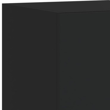 vidaXL Έπιπλο Τοίχου Τηλεόρασης με LED Μαύρο 30,5x35x70cm