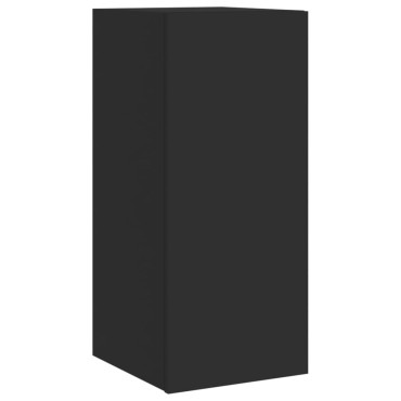 vidaXL Έπιπλο Τοίχου Τηλεόρασης με LED Μαύρο 30,5x35x70cm