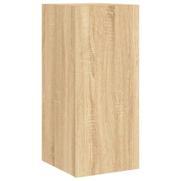vidaXL Έπιπλο Τοίχου Τηλεόρασης με LED Sonoma Δρυς 30,5x35x70cm