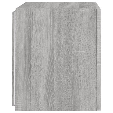 vidaXL Έπιπλα Τοίχου Τηλ. με LED 2 τεμ. Γκρι Sonoma 40,5x35x40cm