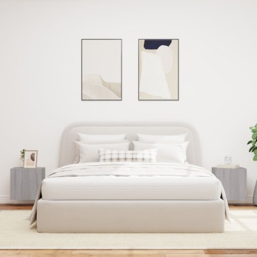 vidaXL Έπιπλα Τοίχου Τηλ. με LED 2 τεμ. Γκρι Sonoma 40,5x35x40cm