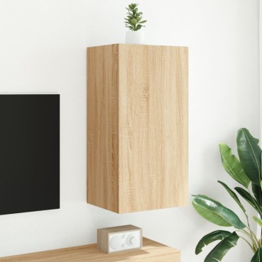 vidaXL Έπιπλο Τοίχου Τηλεόρασης με LED Sonoma Δρυς 40,5x35x80cm