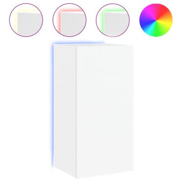 vidaXL Έπιπλο Τοίχου Τηλεόρασης με LED Λευκό 40,5x35x80cm