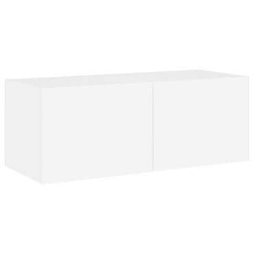 vidaXL Έπιπλο Τοίχου Τηλεόρασης με LED Λευκό 80x35x31cm