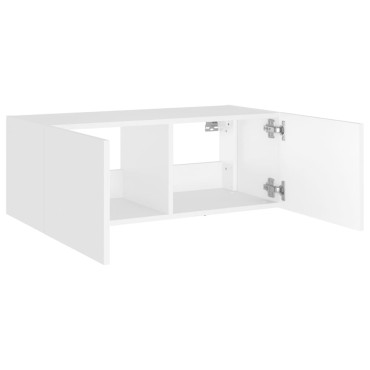 vidaXL Έπιπλο Τοίχου Τηλεόρασης με LED Λευκό 80x35x31cm