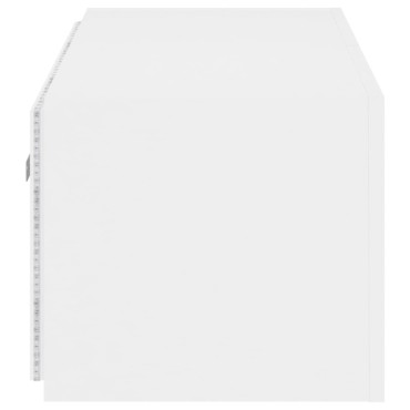 vidaXL Έπιπλο Τοίχου Τηλεόρασης με LED Λευκό 80x35x31cm