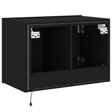 vidaXL Έπιπλο Τοίχου Τηλεόρασης με LED Μαύρο 60x35x41cm