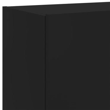 vidaXL Έπιπλο Τοίχου Τηλεόρασης με LED Μαύρο 60x35x41cm