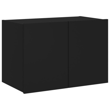 vidaXL Έπιπλο Τοίχου Τηλεόρασης με LED Μαύρο 60x35x41cm