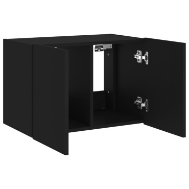 vidaXL Έπιπλο Τοίχου Τηλεόρασης με LED Μαύρο 60x35x41cm