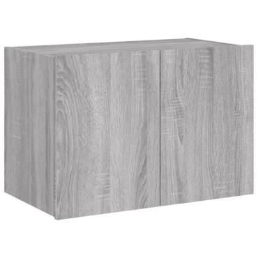 vidaXL Έπιπλο Τοίχου Τηλεόρασης με LED Γκρι Sonoma 60x35x41cm