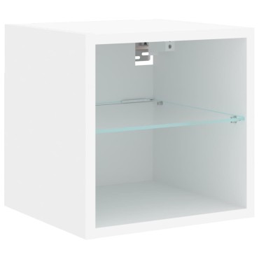 vidaXL Έπιπλα Τοίχου Τηλεόρασης 7 τεμ LED Λευκά από Επεξεργασμένο Ξύλο