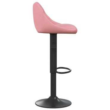 vidaXL Σκαμπό Μπαρ 2 τεμ. Ροζ Βελούδινα 46x44x(82-103)cm