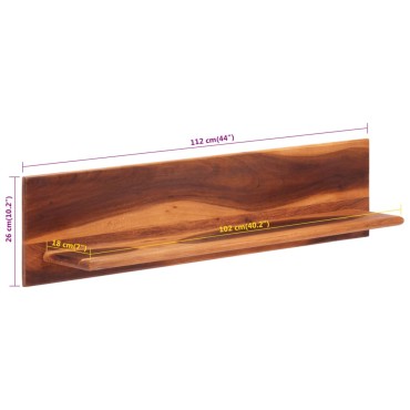 vidaXL Ράφια Τοίχου 2 τεμ. 112x20x26cm από Μασίφ Ξύλο Ακακίας