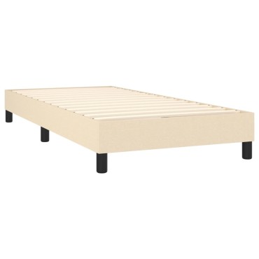 vidaXL Κρεβάτι Boxspring με Στρώμα & LED Κρεμ 80x200 εκ. Υφασμάτινο