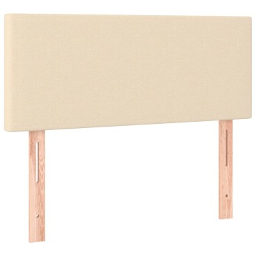 vidaXL Κρεβάτι Boxspring με Στρώμα & LED Κρεμ 80x200 εκ. Υφασμάτινο