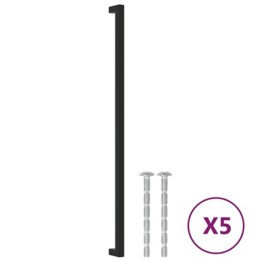 vidaXL Λαβές Ντουλαπιών 5 τεμ. Μαύρες 480 χιλ. από Ανοξείδωτο Ατσάλι