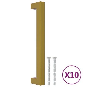 vidaXL Λαβές Ντουλαπιών 10 τεμ. Χρυσές 160 χιλ. από Ανοξείδωτο Ατσάλι