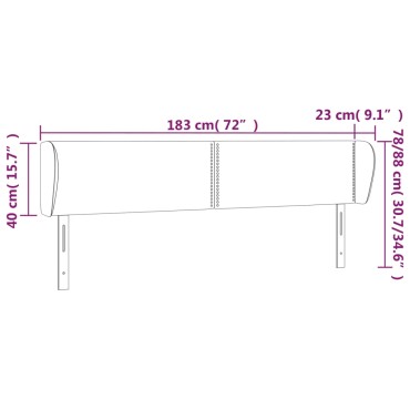 vidaXL Κεφαλάρι με Πτερύγια Κρεμ 183x23x78/88cm Υφασμάτινο 1 τεμ.