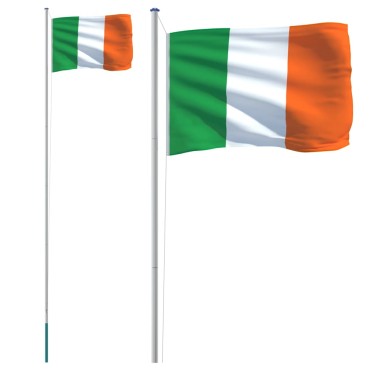 vidaXL Ιρλανδική Σημαία και Ιστός 6,23 μ. από Αλουμίνιο
