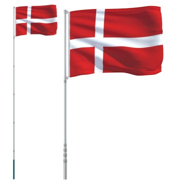 vidaXL Δανέζικη Σημαία και Κοντάρι 5,55 μ. από Αλουμίνιο