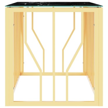 vidaXL Τραπέζι Σαλονιού Χρυσό 110x45x45cm Ανοξείδωτο Ατσάλι & Γυαλί 1 τεμ.