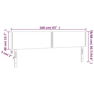 vidaXL Κεφαλάρια Κρεβατιού 2 τεμ. Σκ. Καφέ80x5x78/88cm Υφασμάτινο