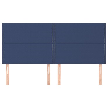 vidaXL Κεφαλάρια Κρεβατιού 4 τεμ. Μπλε 90x5x78/88cm Υφασμάτινο