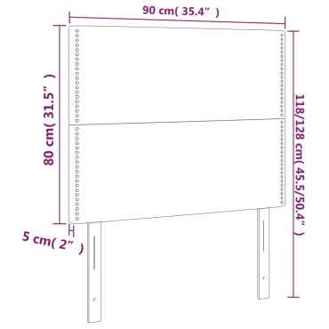 vidaXL Κεφαλάρια Κρεβατιού 2 τεμ. Σκ. Γκρι 90x5x78/88cm Υφασμάτινο