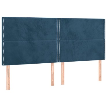 vidaXL Κεφαλάρια Κρεβατιού 4 τεμ. Σκ. Μπλε 80x5x78/88cm Βελούδινο