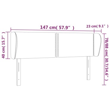 vidaXL Κεφαλάρι με Πτερύγια Λευκό 147x23x78/88cm Συνθετικό Δέρμα 1 τεμ.