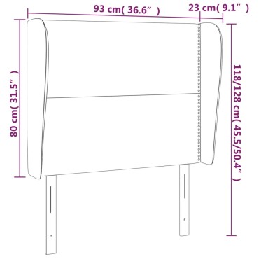 vidaXL Κεφαλάρι με Πτερύγια Σκούρο Καφέ 93x23x118/128cm Υφασμάτινο 1 τεμ.