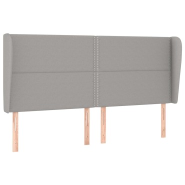vidaXL Κεφαλάρι με Πτερύγια Ανοιχτό Γκρι 163x23x118/128cm Υφασμάτινο 1 τεμ.