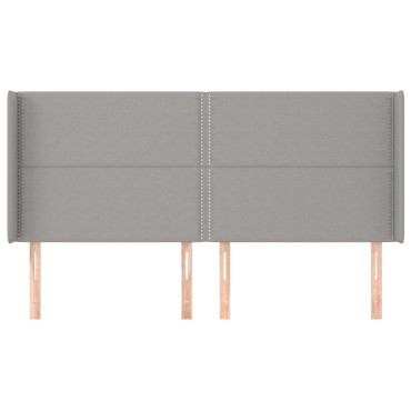 vidaXL Κεφαλάρι με Πτερύγια Ανοιχτό Γκρι 163x16x118/128cm Υφασμάτινο 1 τεμ.