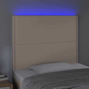 vidaXL Κεφαλάρι Κρεβατιού LED Καπουτσίνο 90x5x118/128 εκ 1 τεμ.