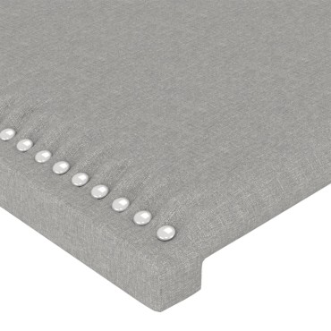 vidaXL Κεφαλάρι Κρεβατιού LED Ανοιχτό Γκρι 93x16x118/128cm Υφασμάτινο 1 τεμ.
