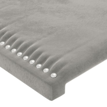 vidaXL Κεφαλάρι Κρεβατιού LED Ανοιχτό Γκρι 163x16x118/128cm Βελούδινο 1 τεμ.
