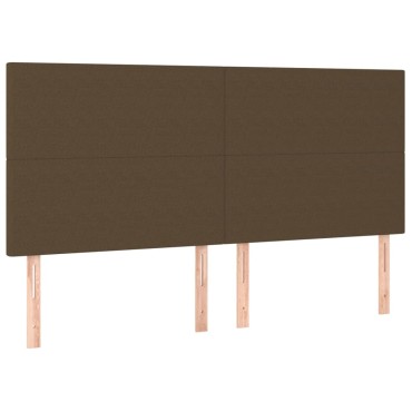 vidaXL Κρεβάτι Boxspring με Στρώμα Σκούρο Καφέ 200x200cm Υφασμάτινο 1 τεμ. - Διπλό