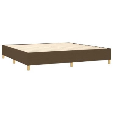vidaXL Κρεβάτι Boxspring με Στρώμα Σκούρο Καφέ 200x200cm Υφασμάτινο 1 τεμ. - Διπλό
