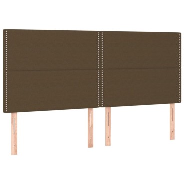 vidaXL Κρεβάτι Boxspring με Στρώμα Σκούρο Καφέ 160x200 εκ Υφασμάτινο