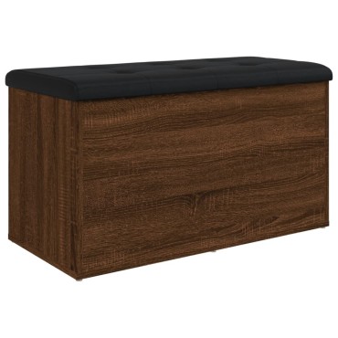 vidaXL Παγκάκι Αποθήκευσης Καφέ Δρυς 82x42x45cm από Επεξ. Ξύλο 1 τεμ.