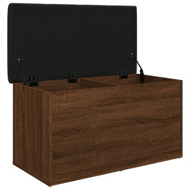 vidaXL Παγκάκι Αποθήκευσης Καφέ Δρυς 82x42x45cm από Επεξ. Ξύλο 1 τεμ.