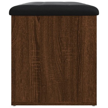 vidaXL Παγκάκι Αποθήκευσης Καφέ Δρυς 82x42x45cm από Επεξ. Ξύλο 1 τεμ.