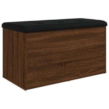 vidaXL Παγκάκι Αποθήκευσης Καφέ Δρυς 82x42x45cm από Επεξ. Ξύλο 1 τεμ.