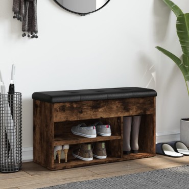 vidaXL Παπουτσοθήκη Καπνιστή Δρυς 82x32x45,5cm από Επεξεργασμένο Ξύλο 1 τεμ.