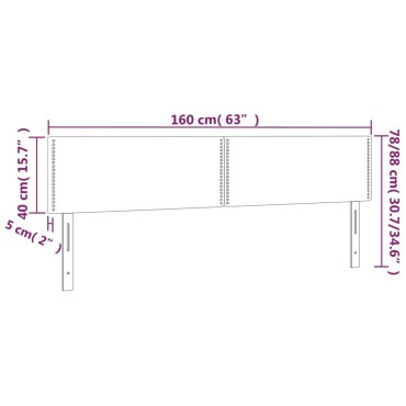 vidaXL Κεφαλάρια Κρεβατιού 2 τεμ. Σκ. Μπλε 80x5x78/88cm Βελούδινο