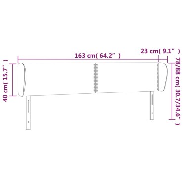 vidaXL Κεφαλάρι με Πτερύγια Σκούρο Καφέ 163x23x78/88cm Υφασμάτινο 1 τεμ.