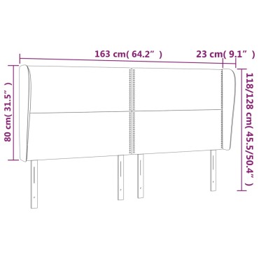 vidaXL Κεφαλάρι με Πτερύγια Taupe 163x23x118/128cm Υφασμάτινο 1 τεμ.
